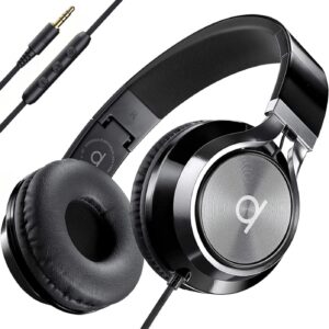 ARTIX CL750 Wired Headphones with Mic — Noise Isolating On-Ear Headphones for Computer and Laptop Wired, Plug in Corded Headphone with Wire (Foldable, Aux Jack 3.5mm)