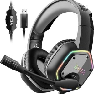 EKSA E1000 USB PC Gaming Headset with Mic, 7.1 Surround Sound